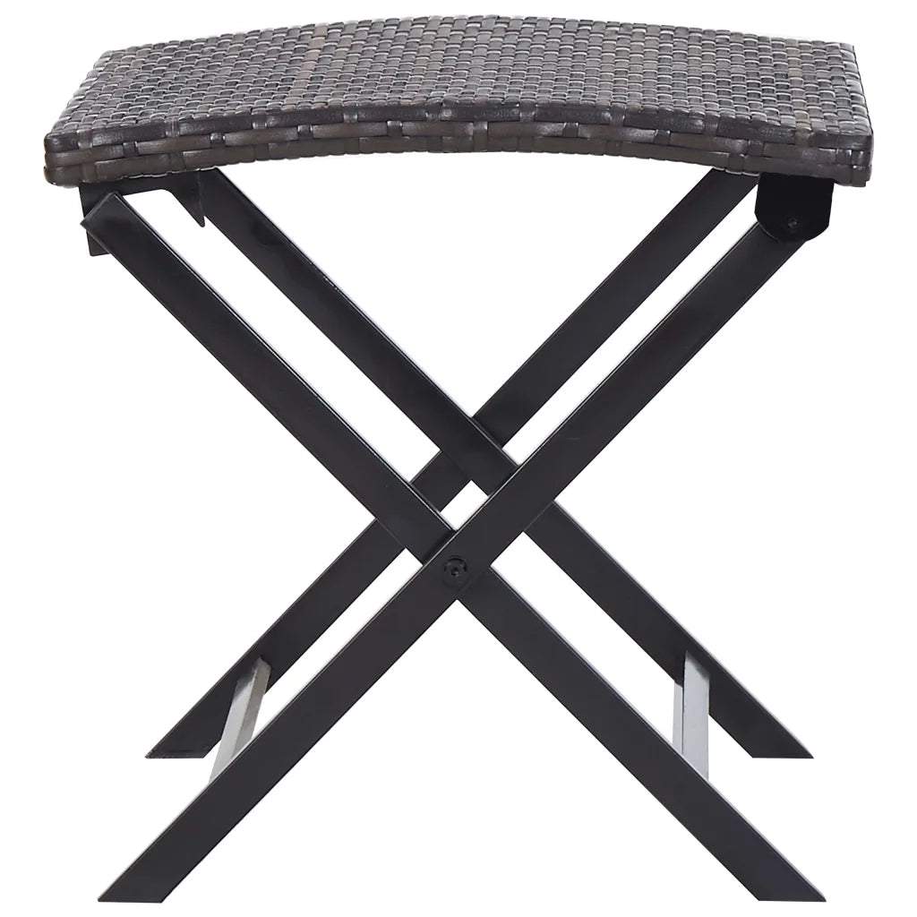 Sgabello Pieghevole in Polyrattan Marrone CFW4823512