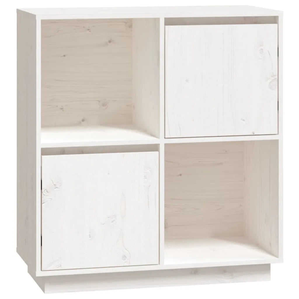 Credenza Bianca 74x35x80 cm in Legno Massello di Pino 814350
