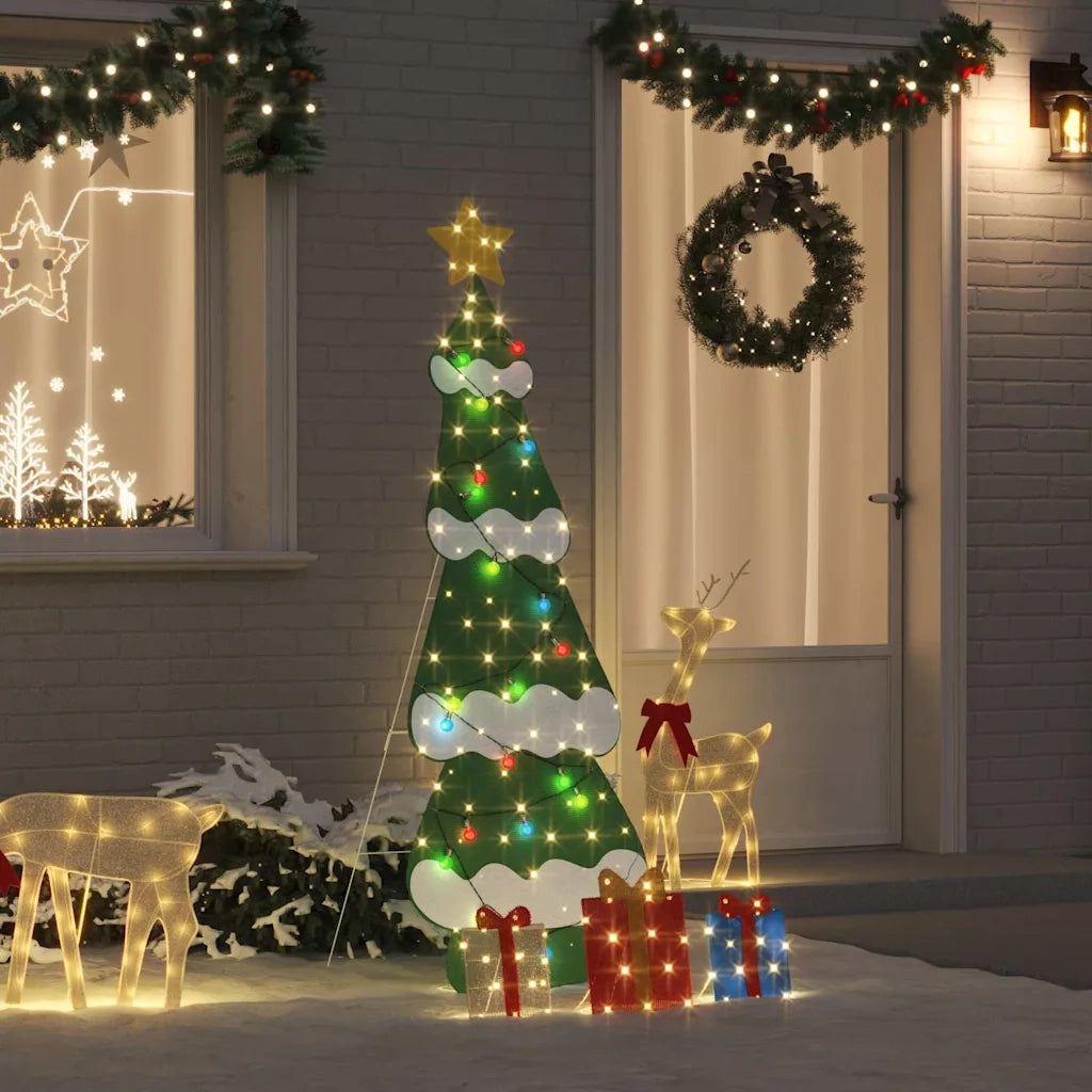 Albero di Natale | Decorazioni natalizie Illuminato con 3 Scatole Regalo 2D Bianco Caldo