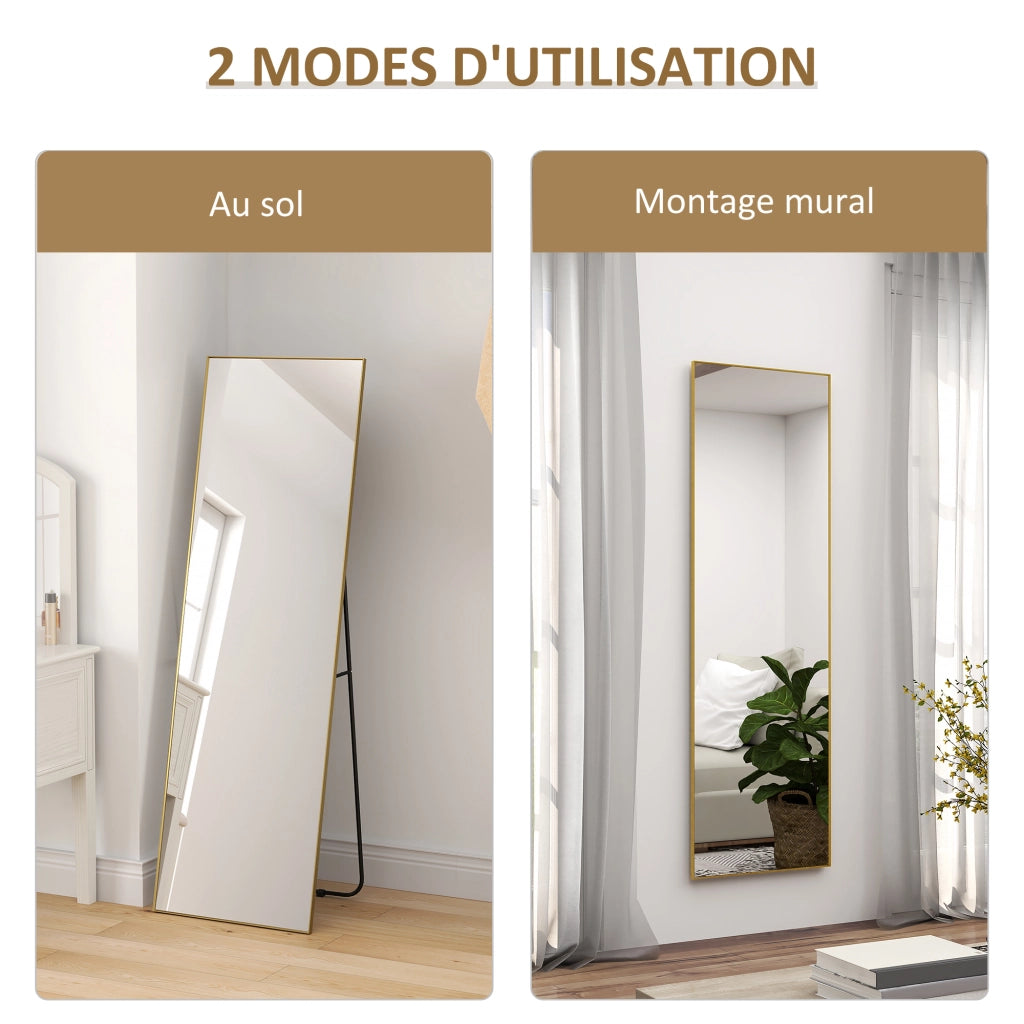 Specchio da Terra Rettangolare ¨C Xylo ¨C 50x160 cm Dorato