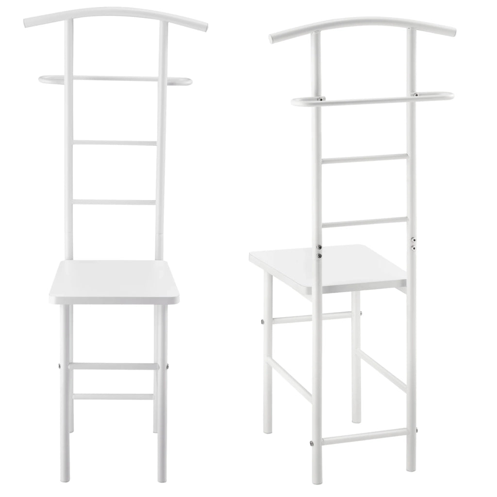 Servomuto con appendiabiti gruccia e porta pantaloni metallo e MDF 107 cm bianco 03_0006283