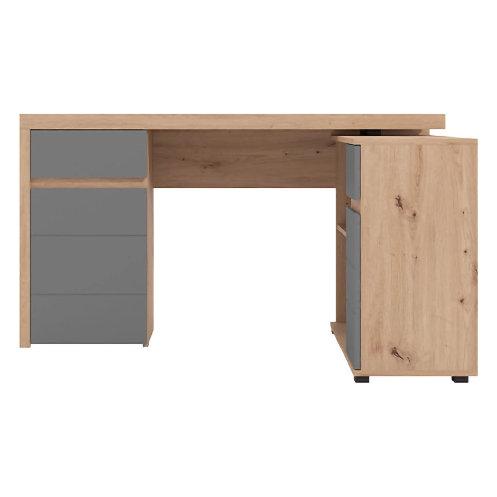 Piran, Scrivania Angolare, 140x124x77h cm Marrone Rovere Nodi