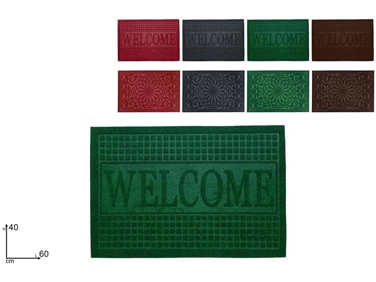 1 Pezzo Tappeto Zerbino Scritta Welcome 40 x 60 cm 4 Colori