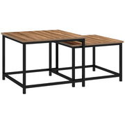 Set di 2 tavolini da caffè stile industriale 60x60x45 cm legno e acciaio