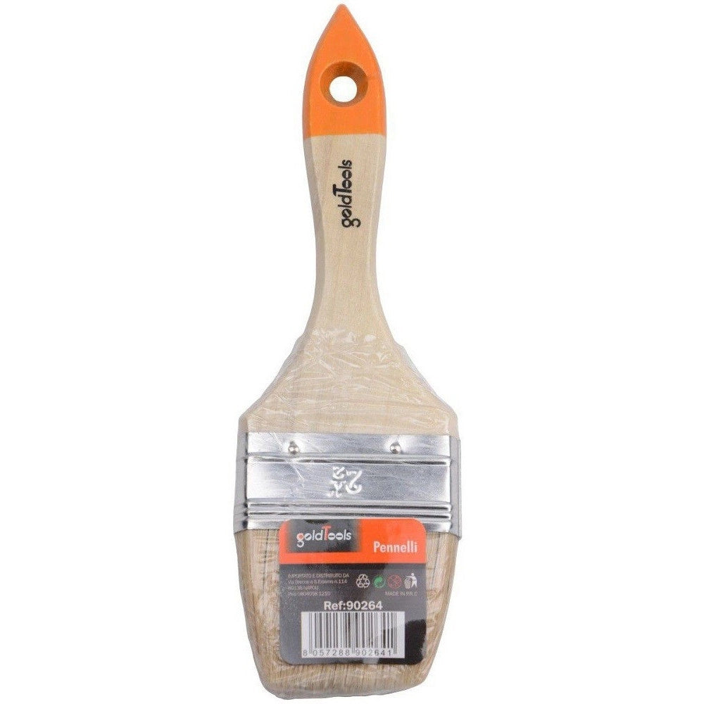Trade Shop - Pennello Piatto Da 2.5" 60mm Pennellessa Per Pittura Verniciare Dipingere 90264 -