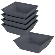 Set di 5 fioriere trapezoidali moderne per giardino o patio 50 x 50 x 15 cm metallo antracite 02_0052387