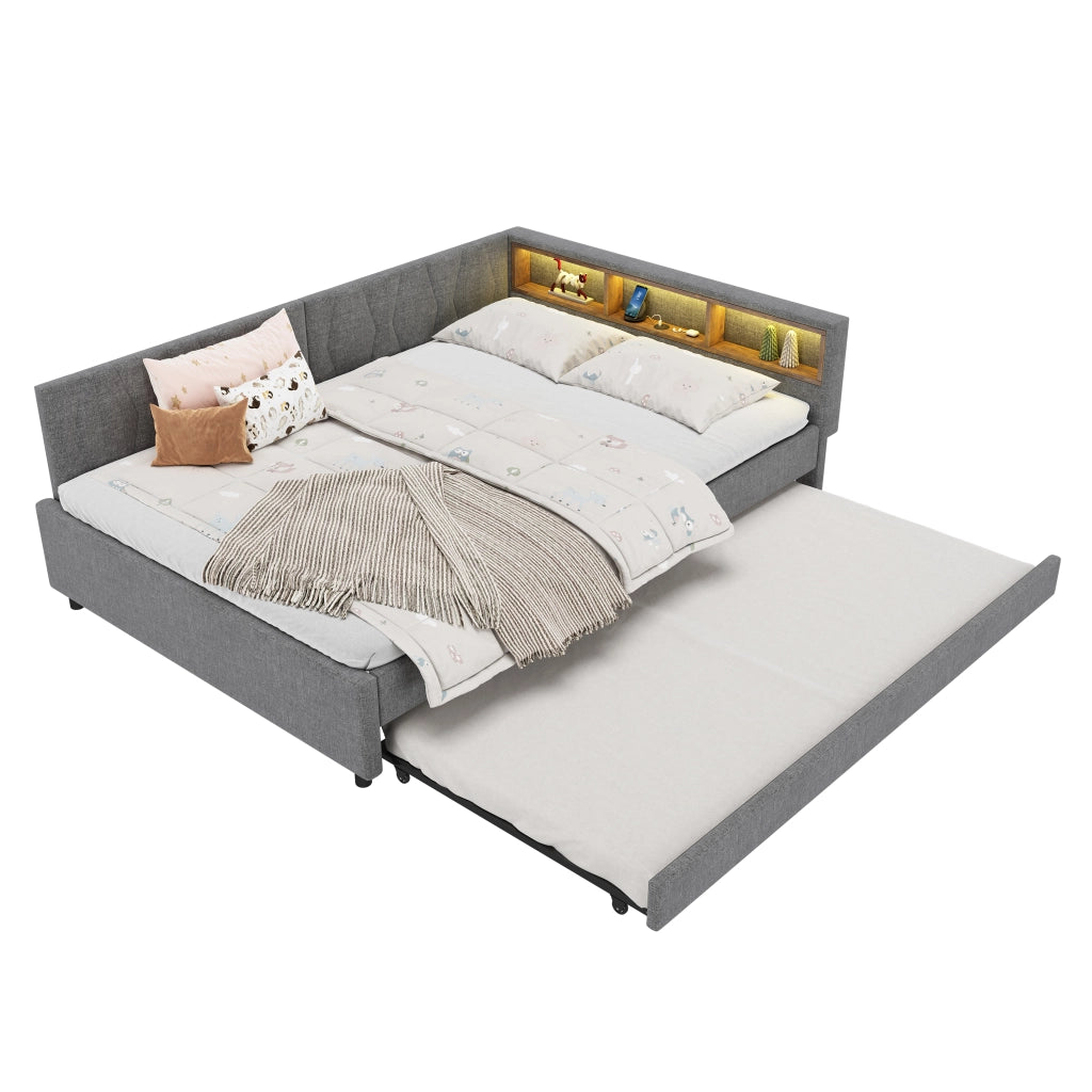 Letto giorno funzionale in lino 140x200 cm