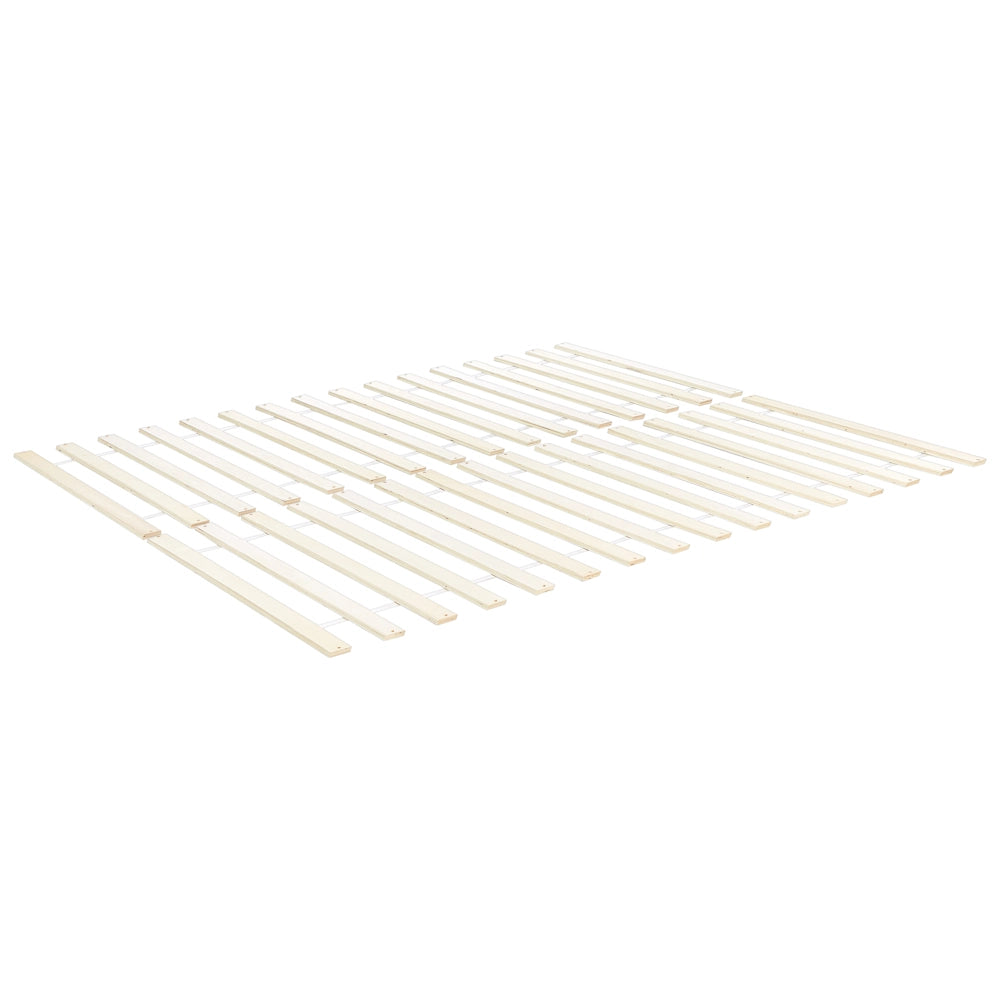 Letto matrimoniale in legno di Pino marrone con contenitore e 2 cassetti 120 x 200 cm Testiera a doghe minimalista