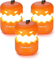 Lanterna di Halloween per bambini in forma di zucca portatile, illuminazione LED, batterie AAA, 3 pezzi