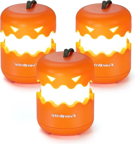Lanterna di Halloween per bambini in forma di zucca portatile, illuminazione LED, batterie AAA, 3 pezzi