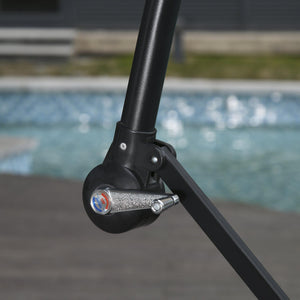 Ombrellone da Giardino Ø2,96m in Metallo e Poliestere Grigio