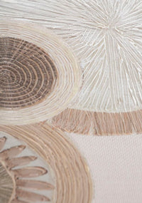 Dipinto su Tela Circly con Inserti 1 50x3,2x100 cm in Legno e Tessuto