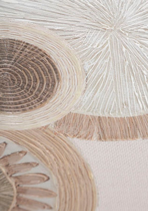 Dipinto su Tela Circly con Inserti 1 50x3,2x100 cm in Legno e Tessuto