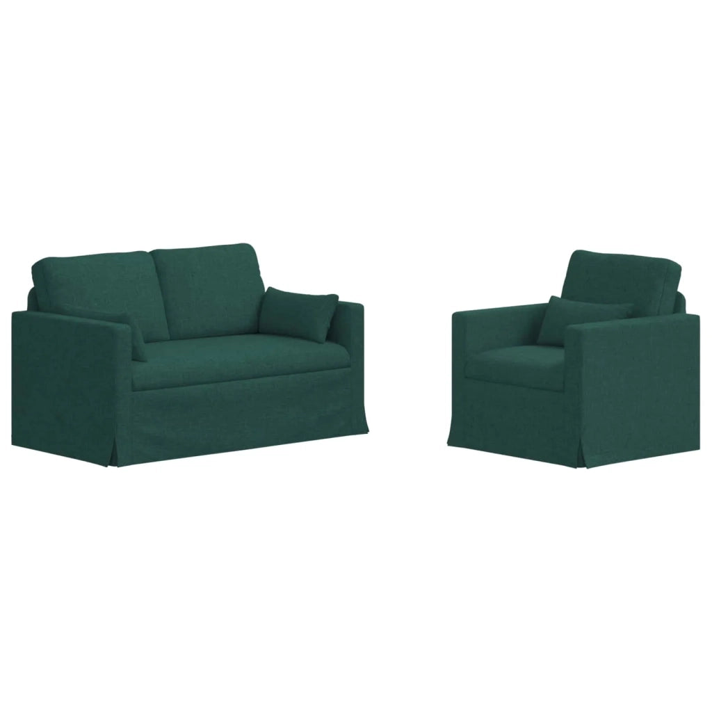Set di divani 2 pcs Verde Scuro 139 x 78 x 80 cm Tessuto