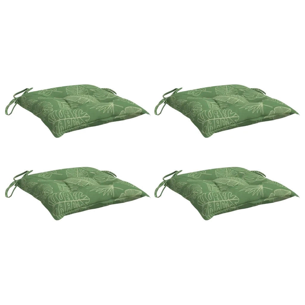 Cuscini per Sedia 4 pz Motivo a Foglie 40x40x7 cm Tessutocod mxl 71628