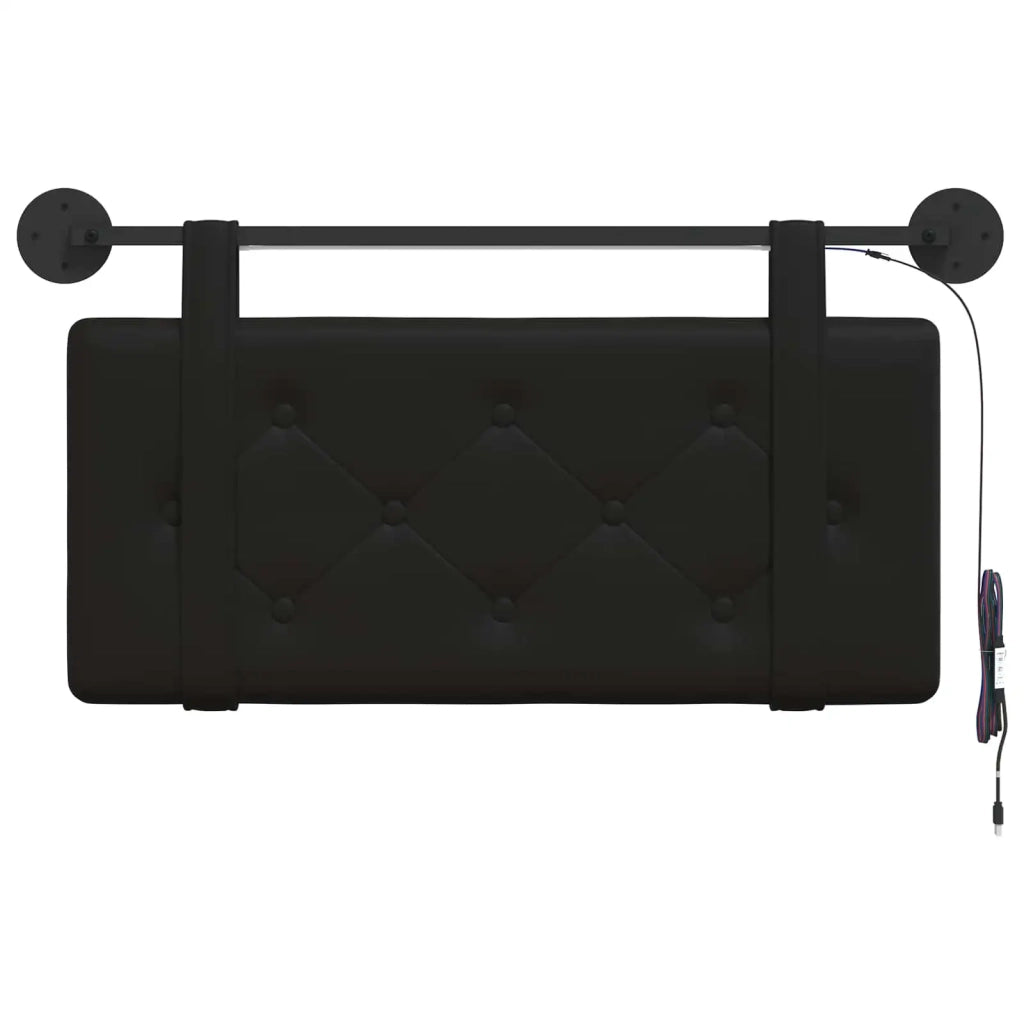 Testiera sospesa Con luce LED Nero Similpelle 3424104