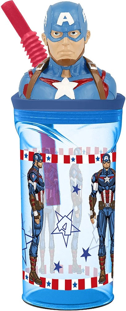 Borraccia per bambini in plastica Captain America 360 ml