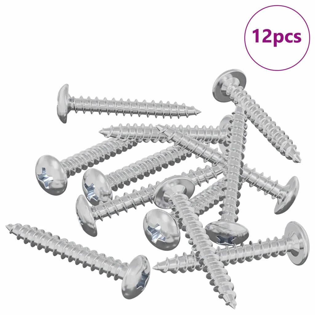 Viti in Legno 12 pcs Argento M4 x 28 mm Acciaio 864530