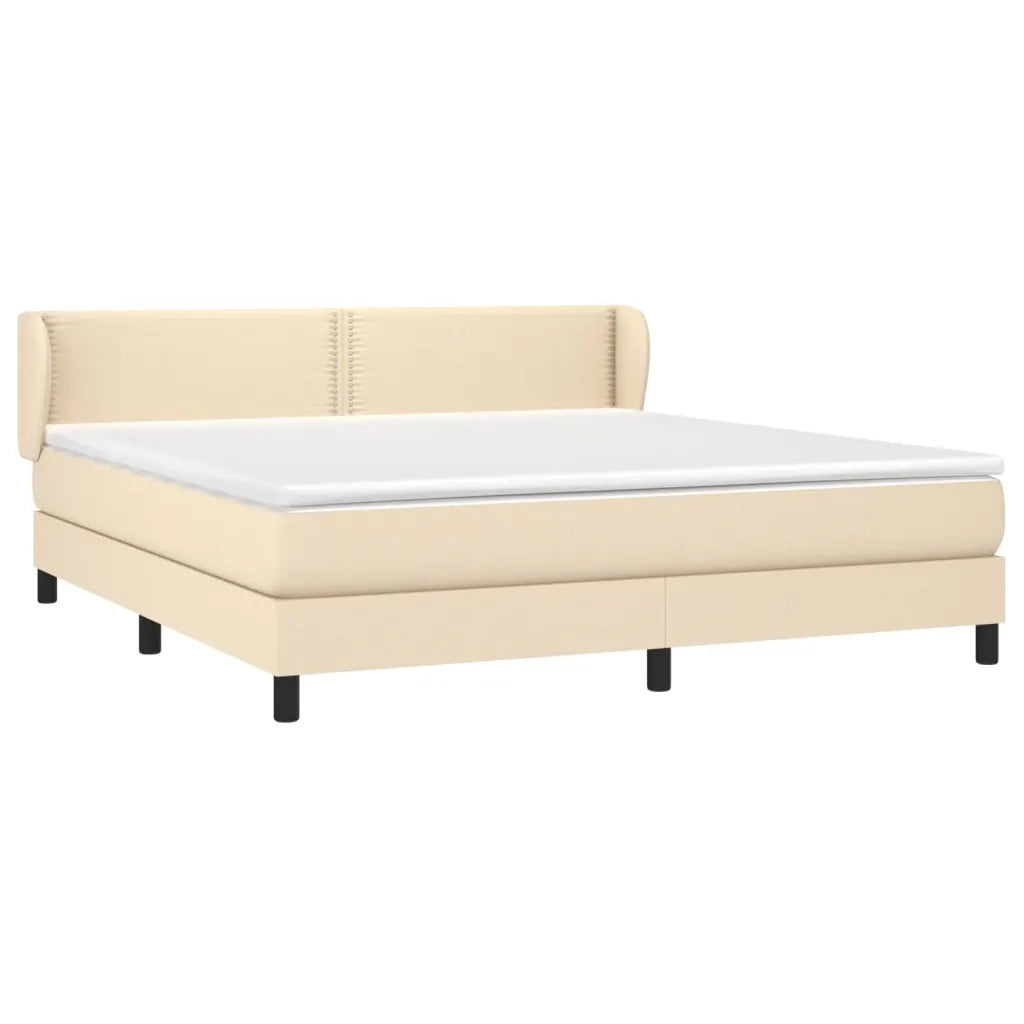 Giroletto a Molle con Materasso Crema 180x200 cm in Tessuto