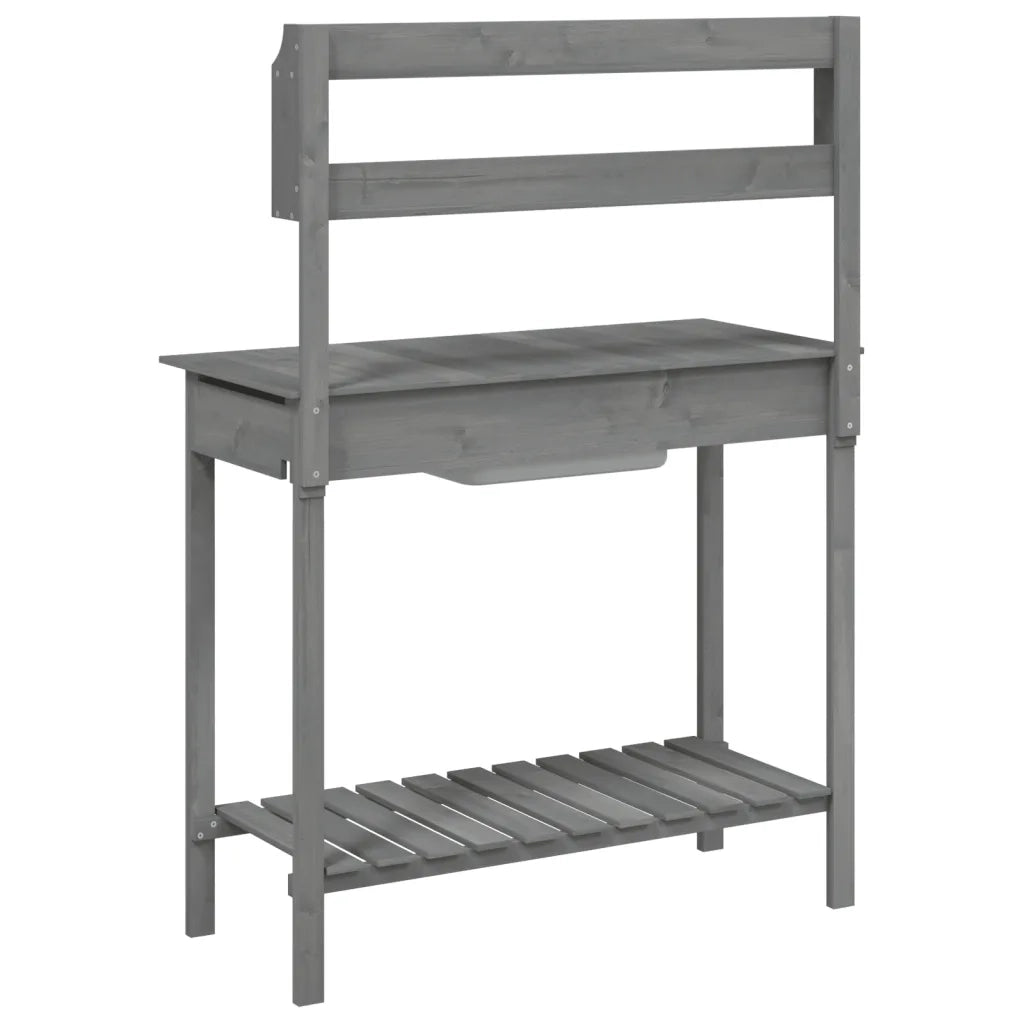 Tavolo Invaso con Lavello Grigio 147,5x44x139,5 Massello Abete CFW2202761