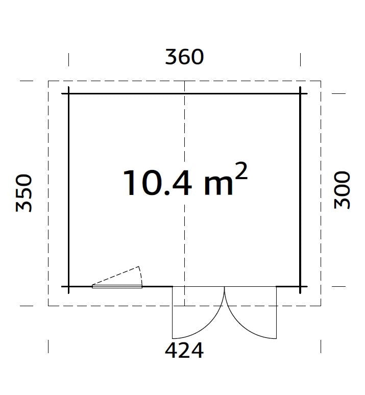 Casetta in legno non trattato Klara 10,4 m2