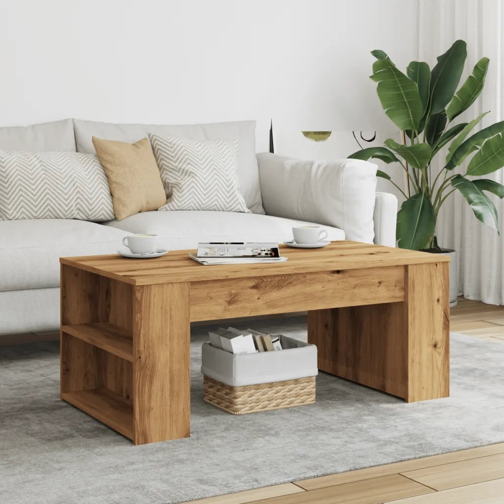 Tavolino salotto | Tavolino da caff¨¨ | Tavolino da Soggiorno Rovere Artigianale 102x55x42 cm Multistrato