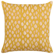 Cuscino decorativo cotone con motivo a foglie 45 x 45 cm nappe decorative rivestimento sfoderabile accessori decorativi