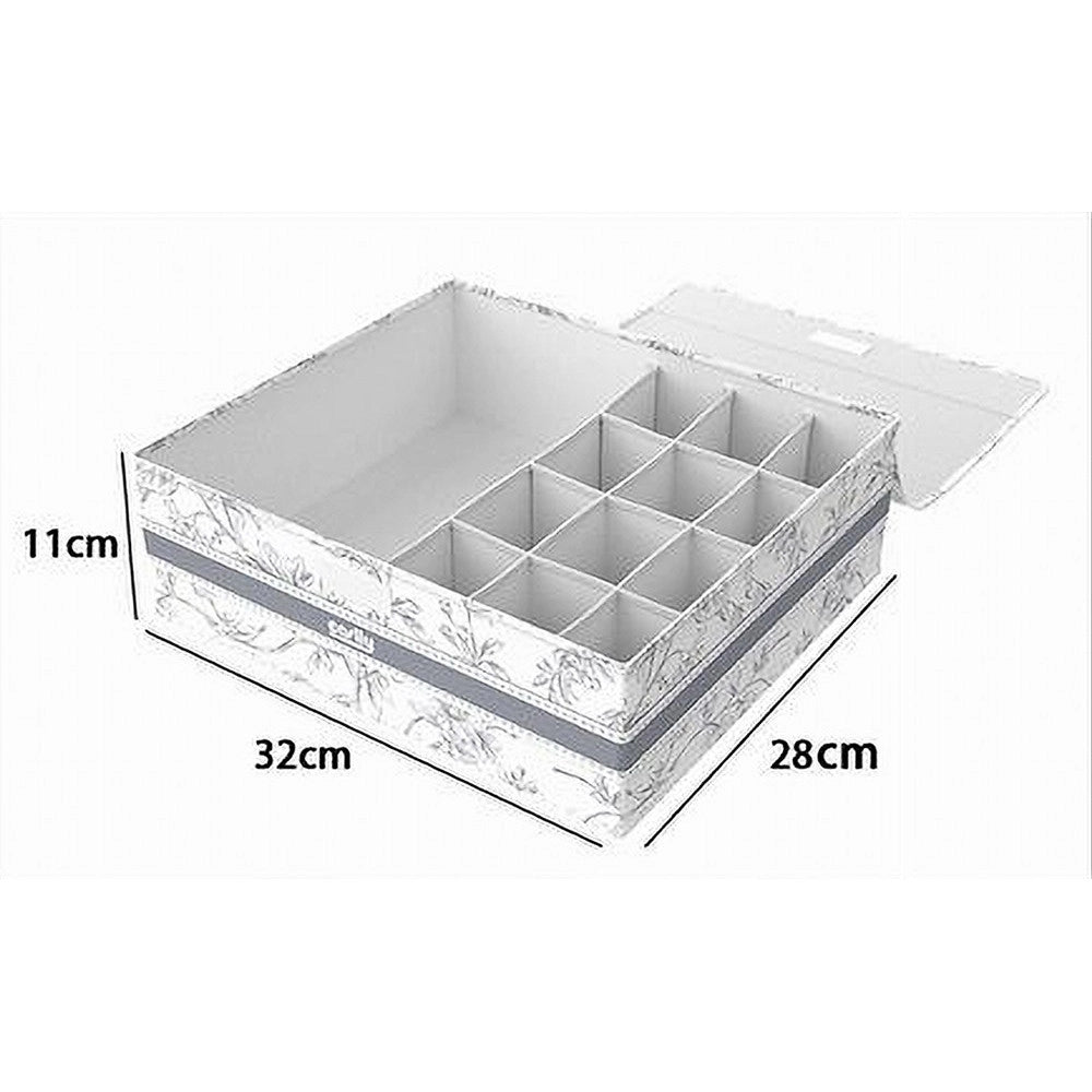 Trade Shop - Organizer Armadio 12+1 Scomparti Scatola Salvaspazio 32x28x11 Cm Fantasia 87324 -