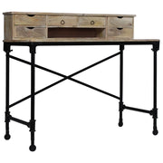 Scrivania in Legno Massello di Mango e Acciaio 110x50x96 cm 244947