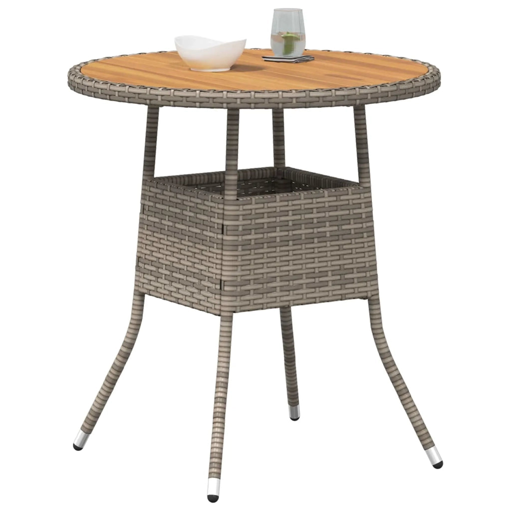 Tavolo per la cena Grigio e Acacia 70 x 70 x 73 cm 42026919