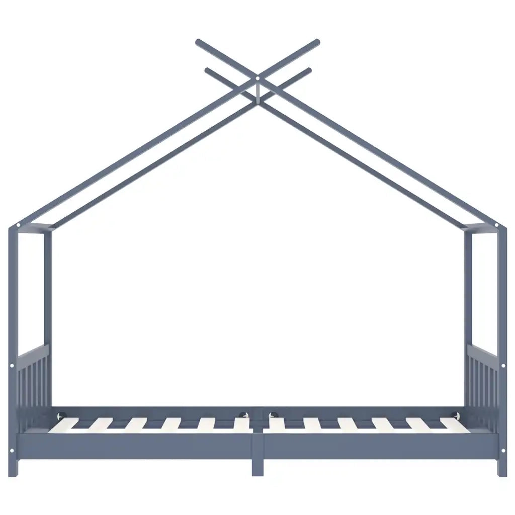 Giroletto per Bambini Grigio in Massello di Pino 90x200 cm 283372