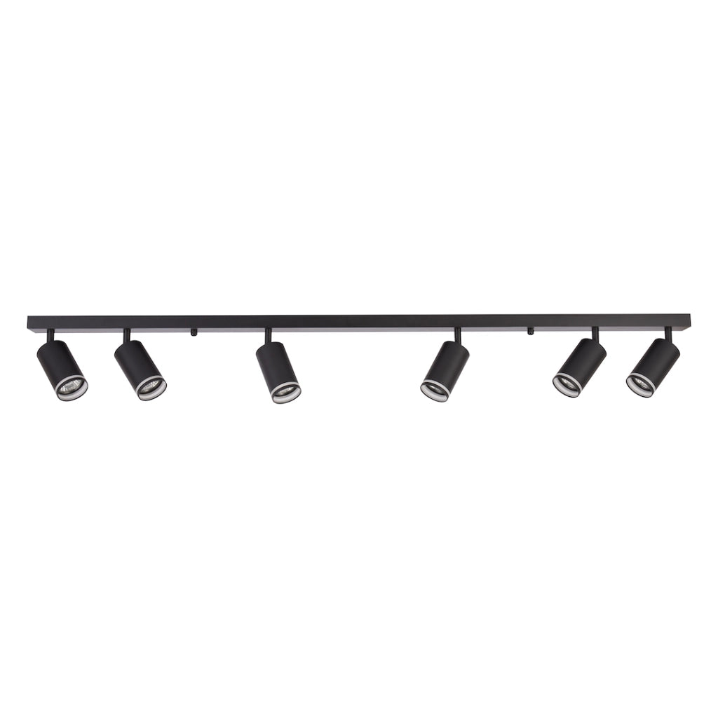 Plafoniera moderna nera a barra 6xGU10 Pipe Milagro