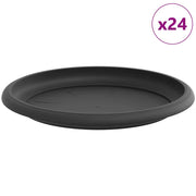 Vassoio Rotondo per Fiori 24 pz Nero ? 19 x 2 cm Plastica CFW3235808