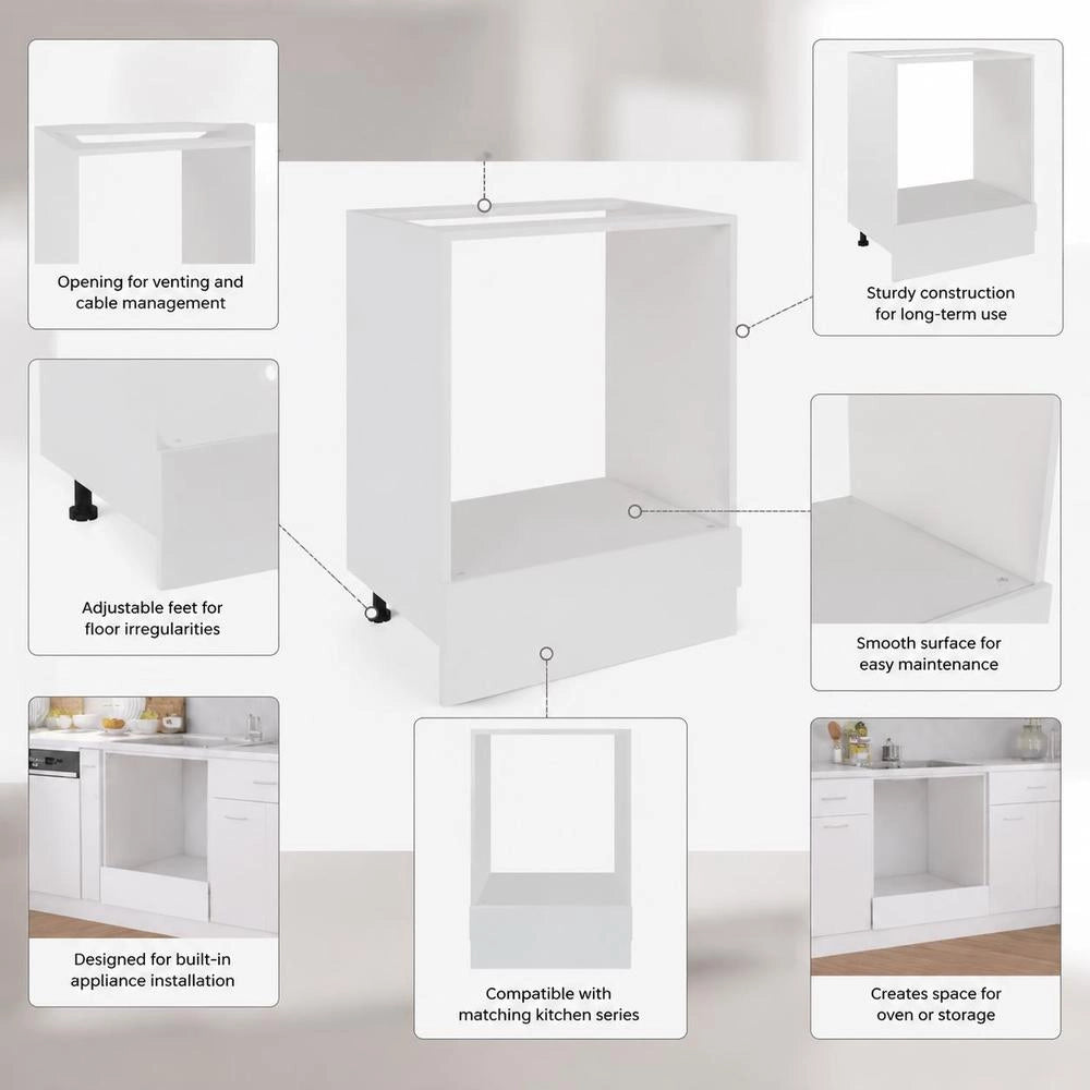 Lyon Oven Housing Unit, White, 60x46x81.5 Cm, Wood-based Material