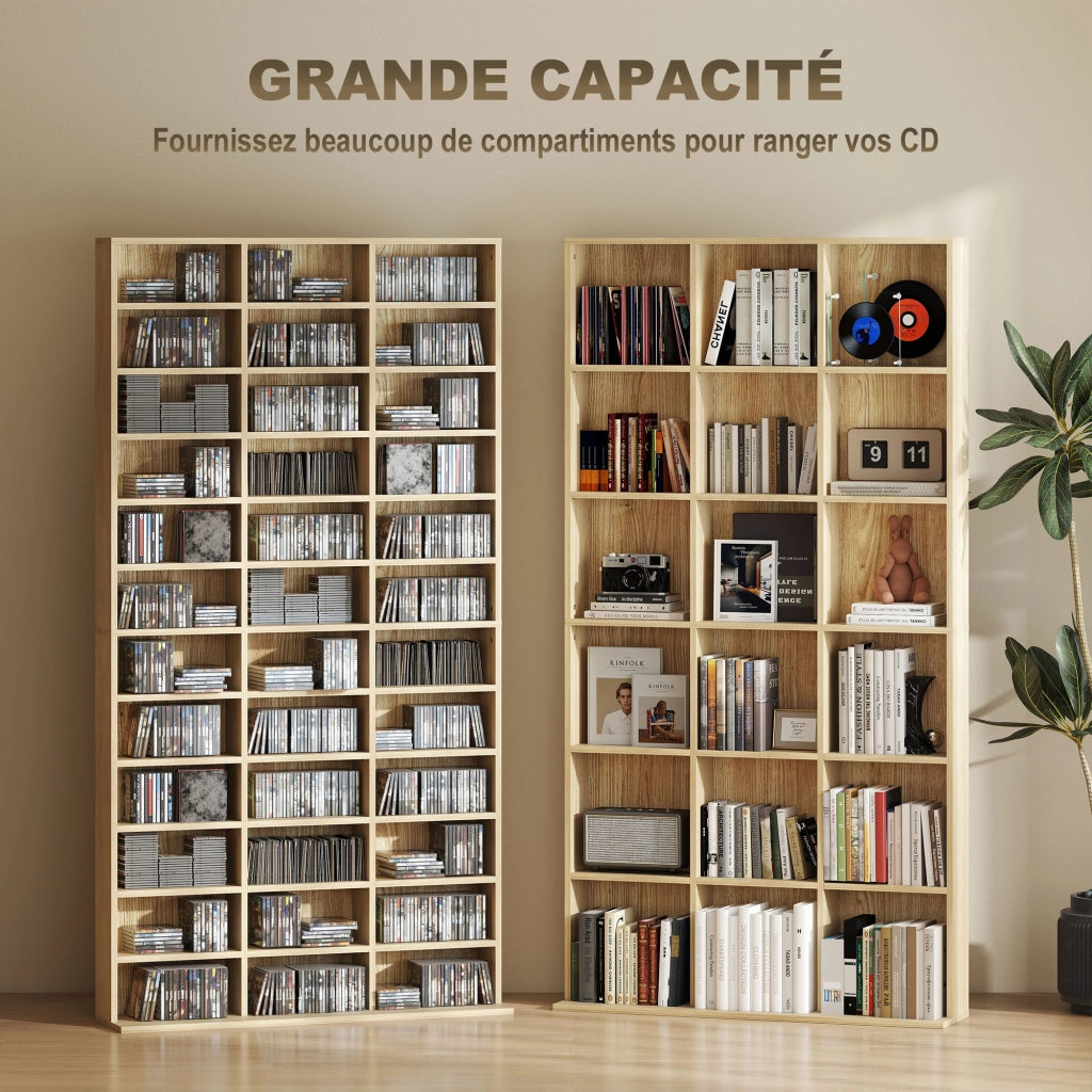 Libreria per CD/DVD ¨C Xylo ¨C 36 scomparti ripiani regolabili legno rovere 1116 CD 528 DVD