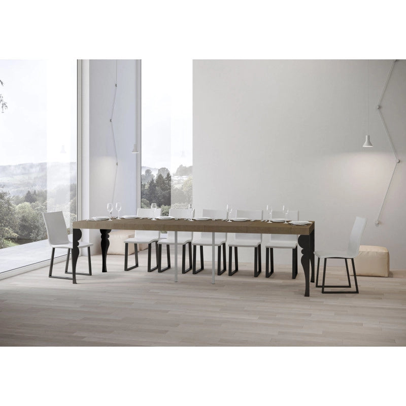Consolle allungabile 90x40/300 cm Paxon Premium telaio Antracite - Tortora