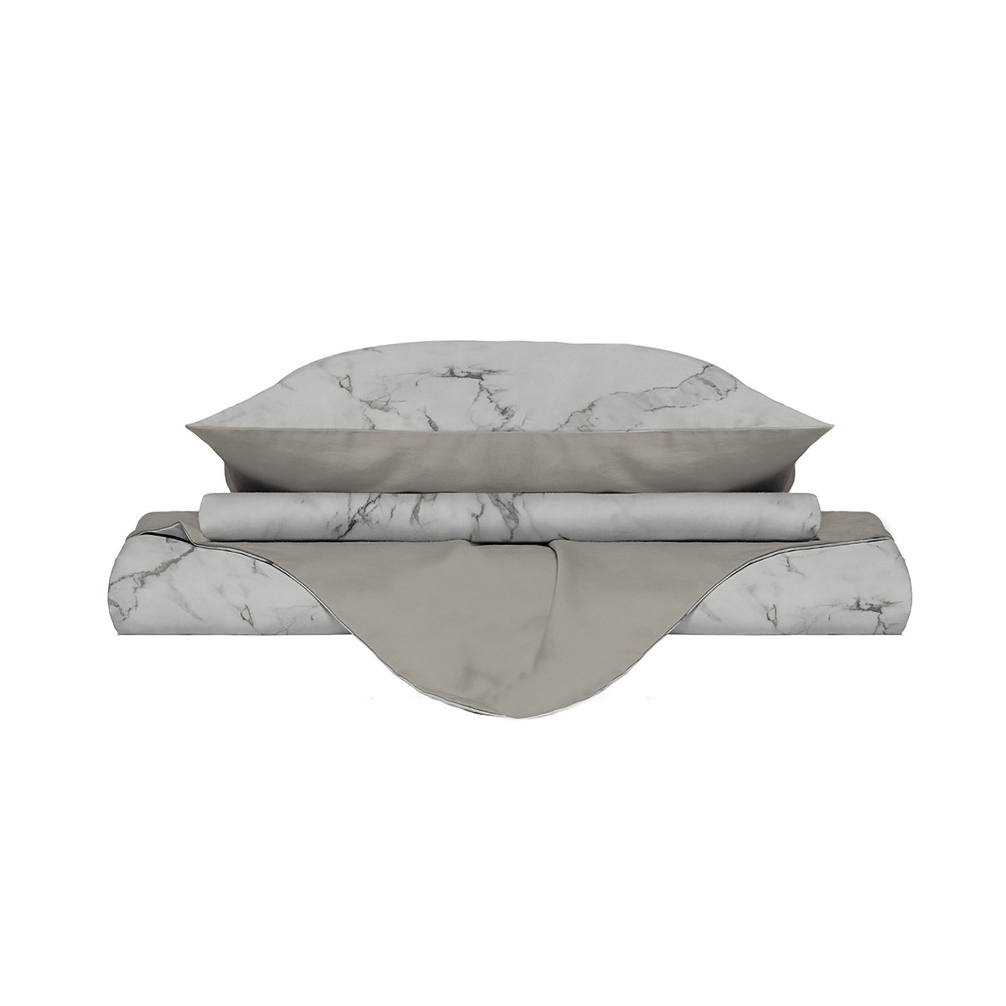 Copripiumino Matrimonale con Federe Stampato in Microfibra Marble