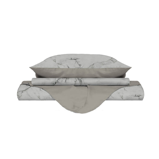 Copripiumino Singolo con Federe Stampato in Microfibra Marble