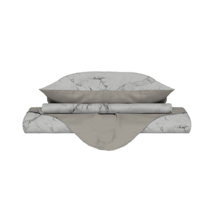 Copripiumino 1 Piazza e Mezzo con Federe Stampato in Microfibra Marble