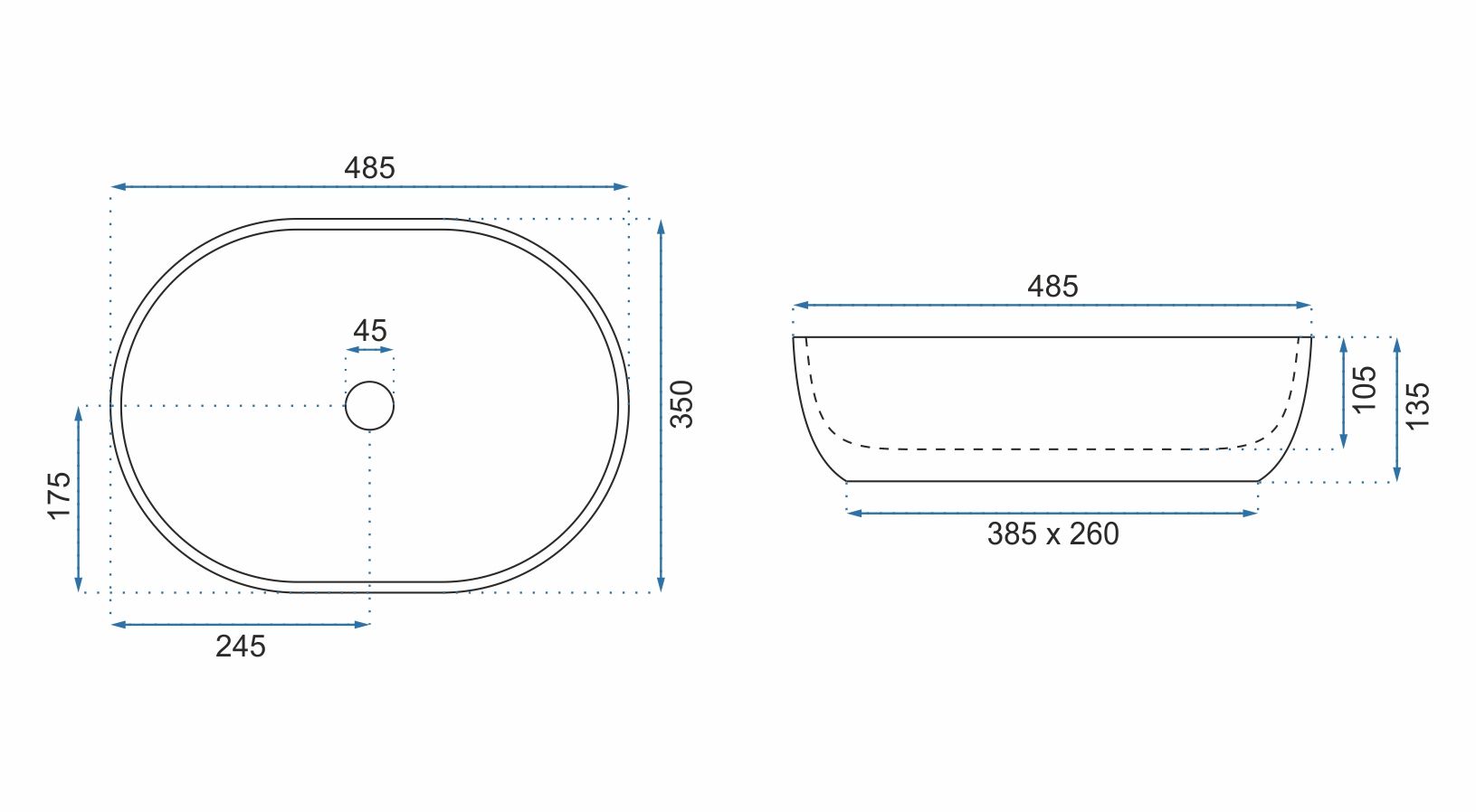 Lavabo Da Appoggio Rea Lara Grey