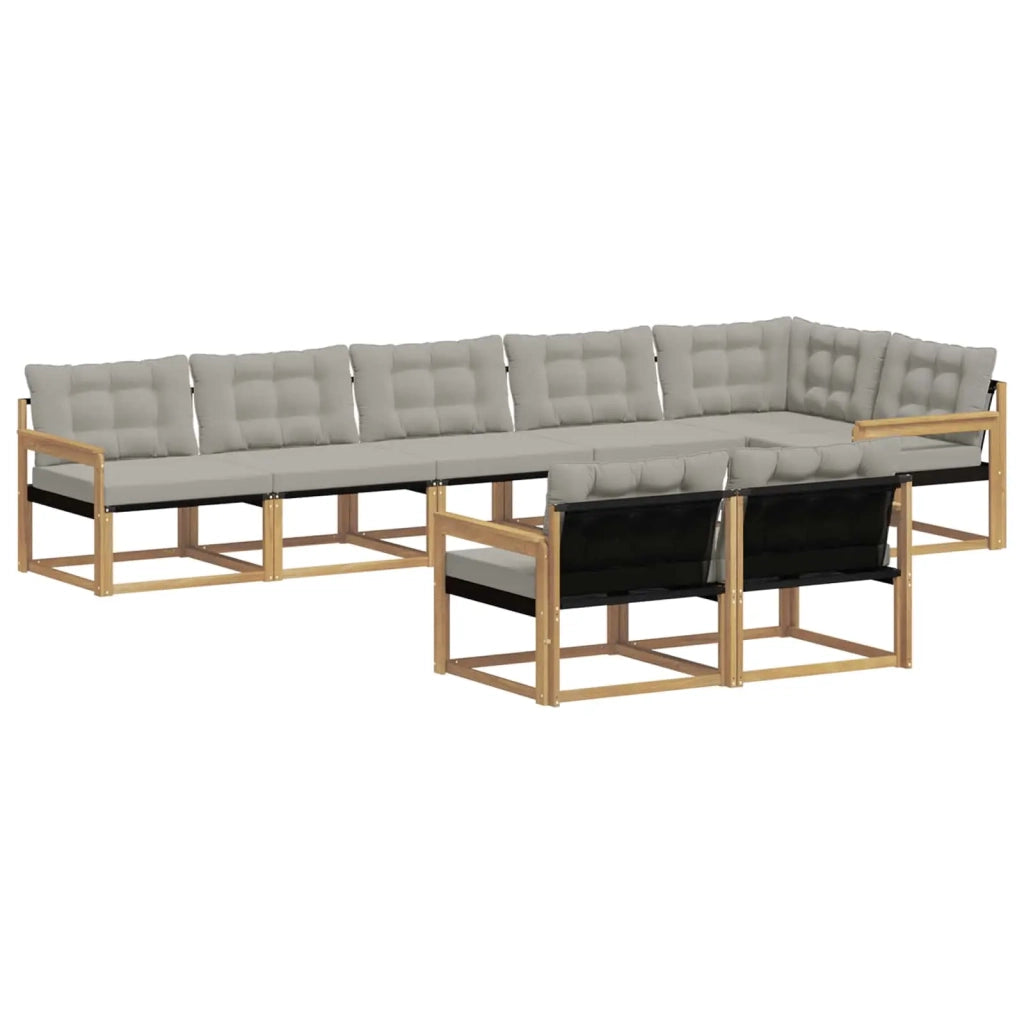 Set di divani da esterno 8 pz Bianco e Grigio Chiaro 3388797