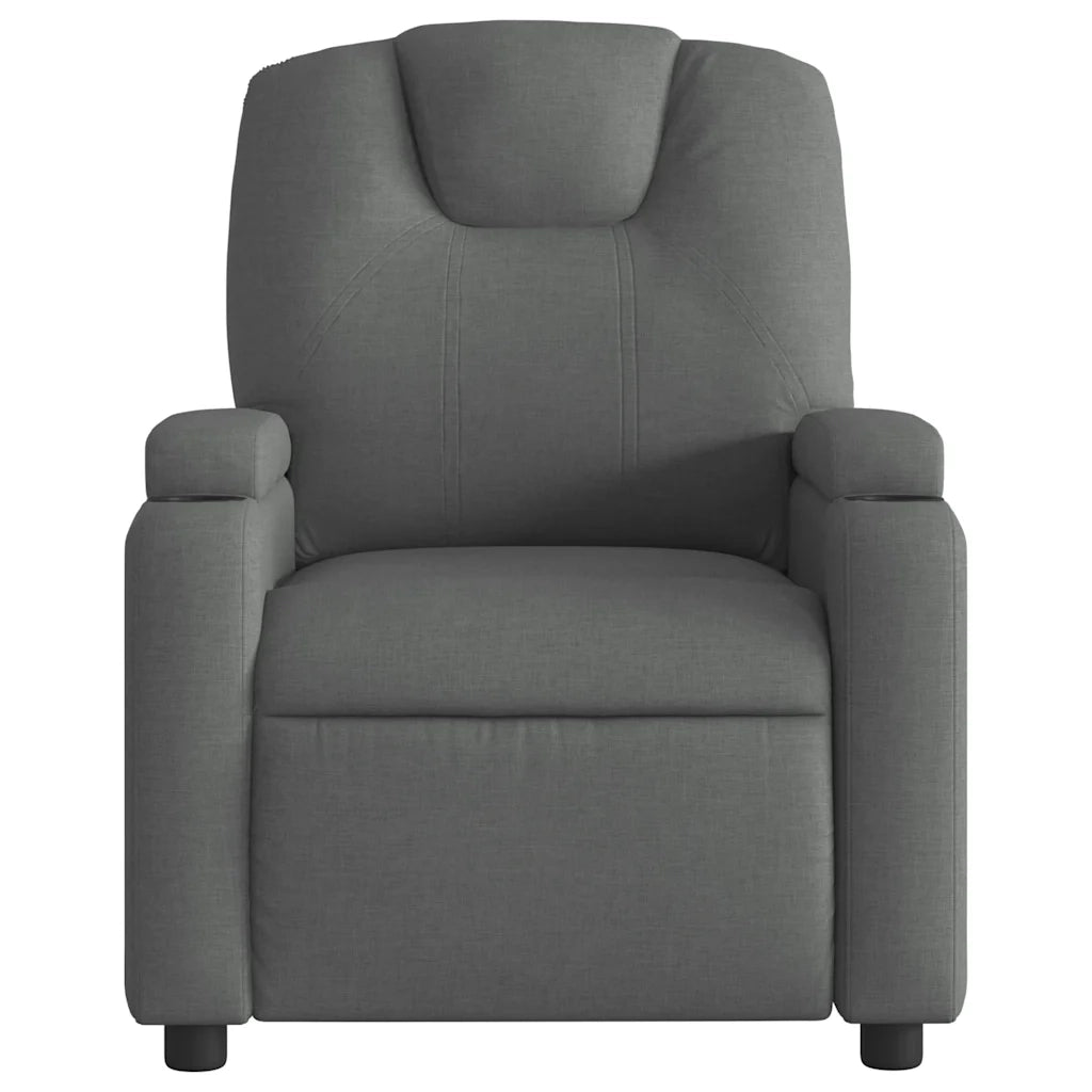 Divano Sedia-Poltrona Reclinabile Massaggio Elettrica Grigio Scuro Tessuto 477995
