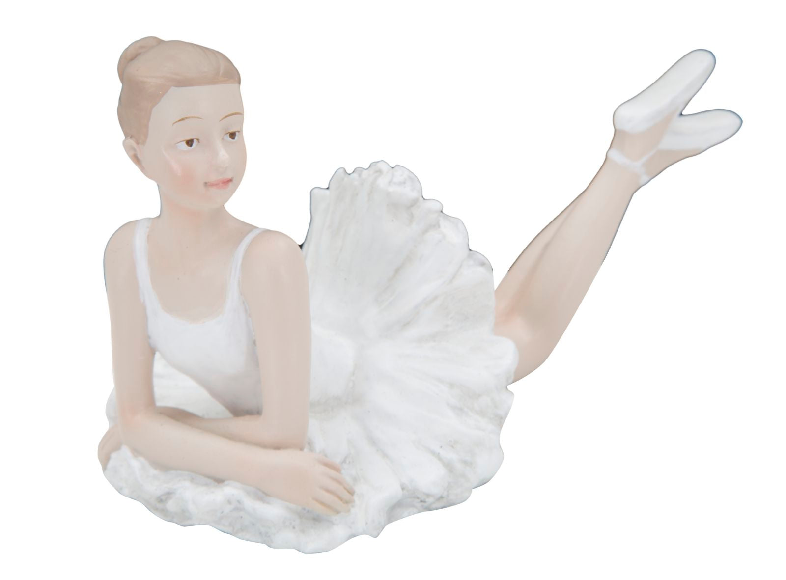 Ballerina Dicy Sdraiata 12x7,5x11 cm in Resina Bianco