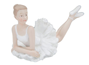 Ballerina Dicy Sdraiata 12x7,5x11 cm in Resina Bianco
