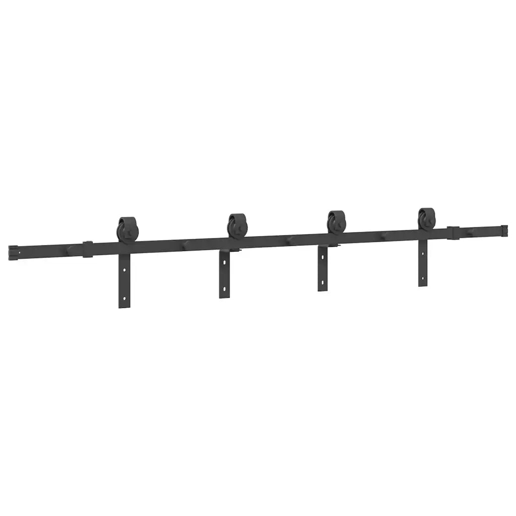 Kit di Binari per Porte Scorrevoli 200 cm Acciaio Nero CFW3958058