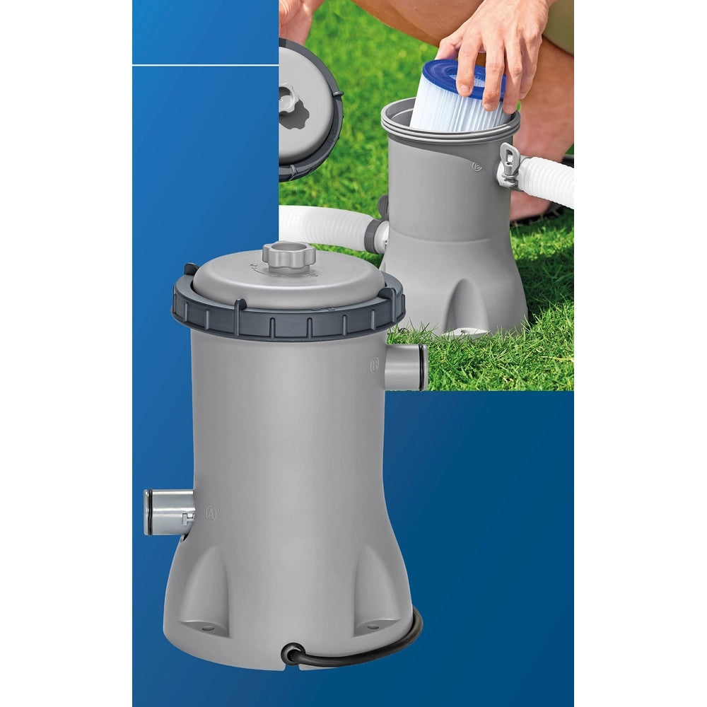 Trade Shop - Piscina Fuori Terra Con Struttura Steel Pro Max Pompa Filtro Scala ø366x122cm Tonda 56420 -