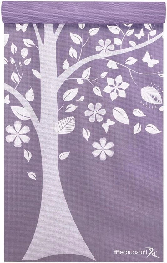 Mat di yoga con disegno di albero della vita - 5mm spesso - ideale per yoga e fitness