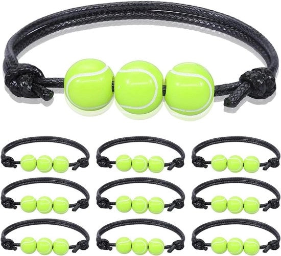 Bracciali da tennis per bambini - Set da 10 - Adattabile - Bracciale amicizia - Regalo di compleanno squadra tennis