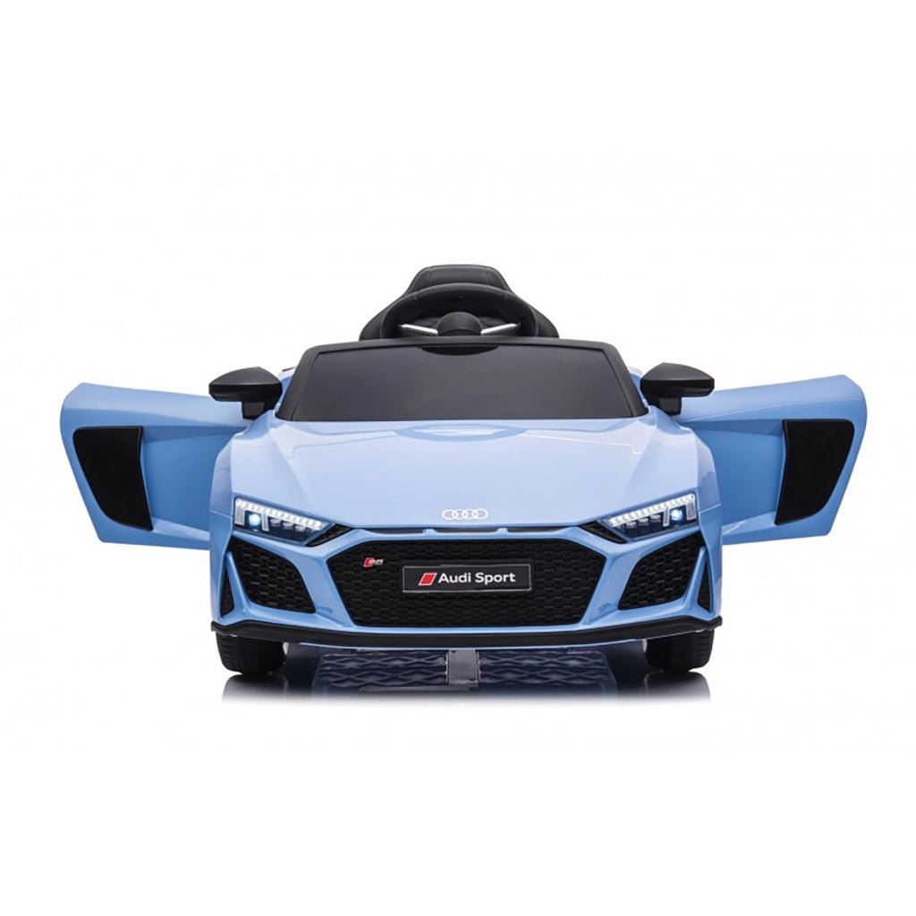 Macchina Elettrica per Bambini 12V Licenza Ufficiale Audi R8 New Spyder con Telecomando e Sedile in pelle Blu