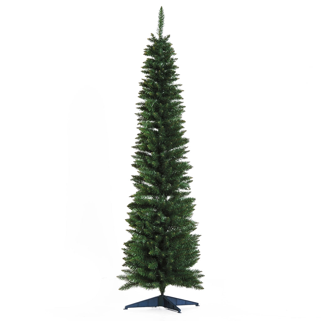 Albero di Natale Artificiale Stretto 180 cm ¨C zephmum ¨C Verde con 390 Rami e Base Scomponibile